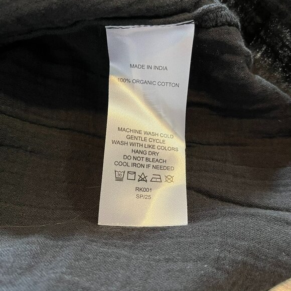 NWT! Quince Black 100% Organic Cotton Gauze Smocked Sleeveless Maxi Dress, Large - Picture 8 of 12